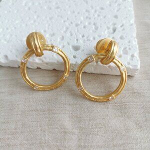 ✨Julie Vos✨ Astor Doorknocker 24K Gold Plate Hoop Earrings